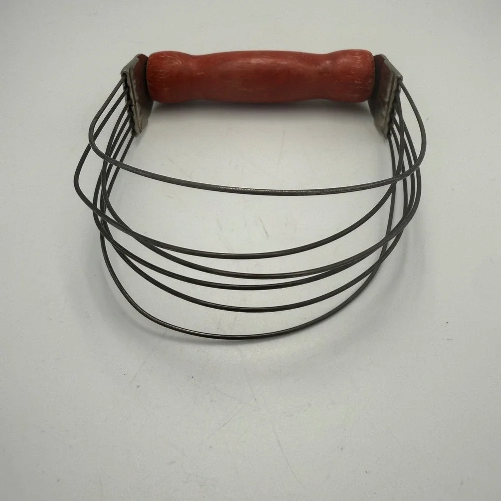 Vintage Androck Pastry Blender Red Wood Handle Metal Dough Cutter Made in USA